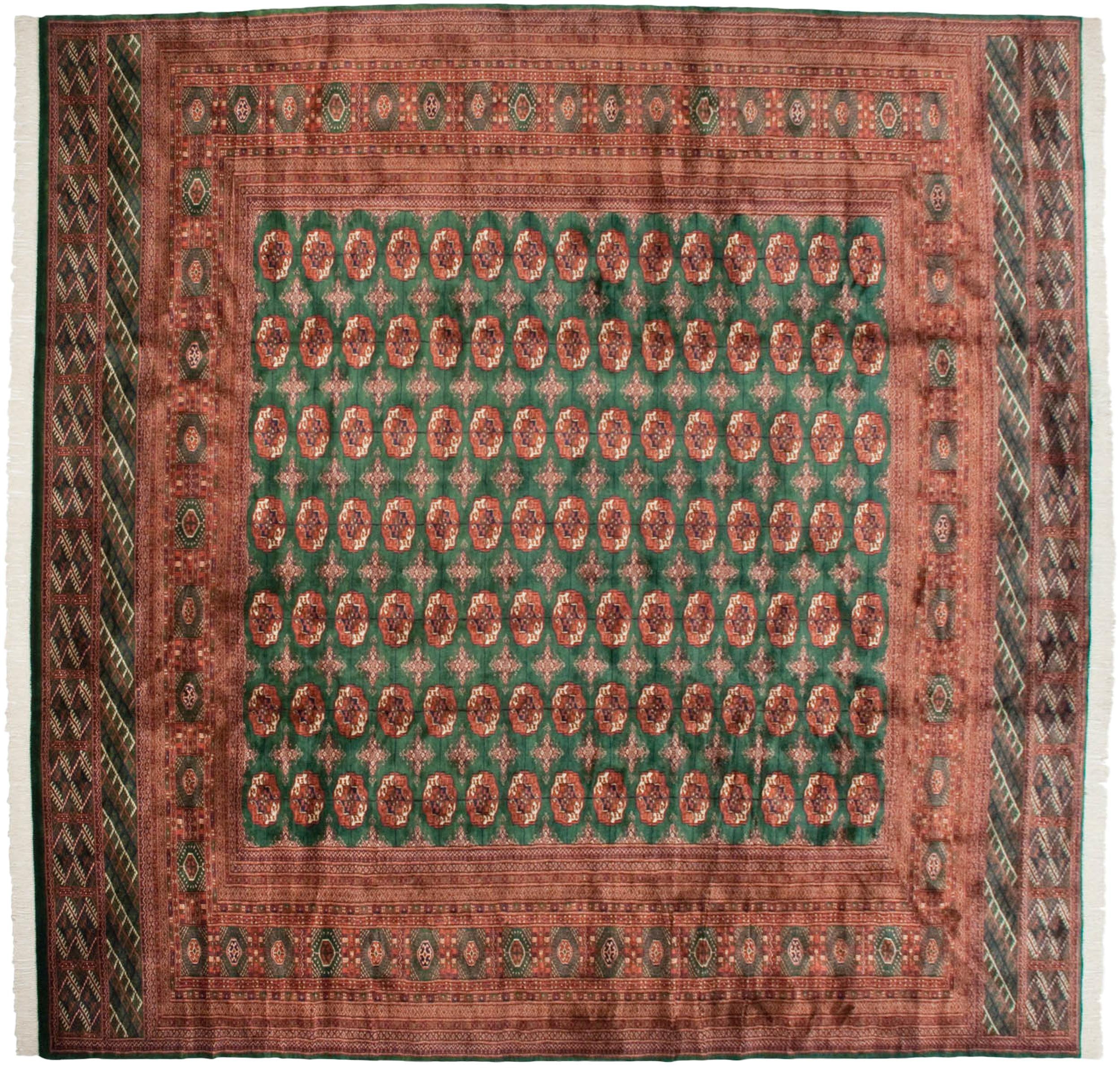 12x12.5 Vintage Fine Bokhara Square Carpet