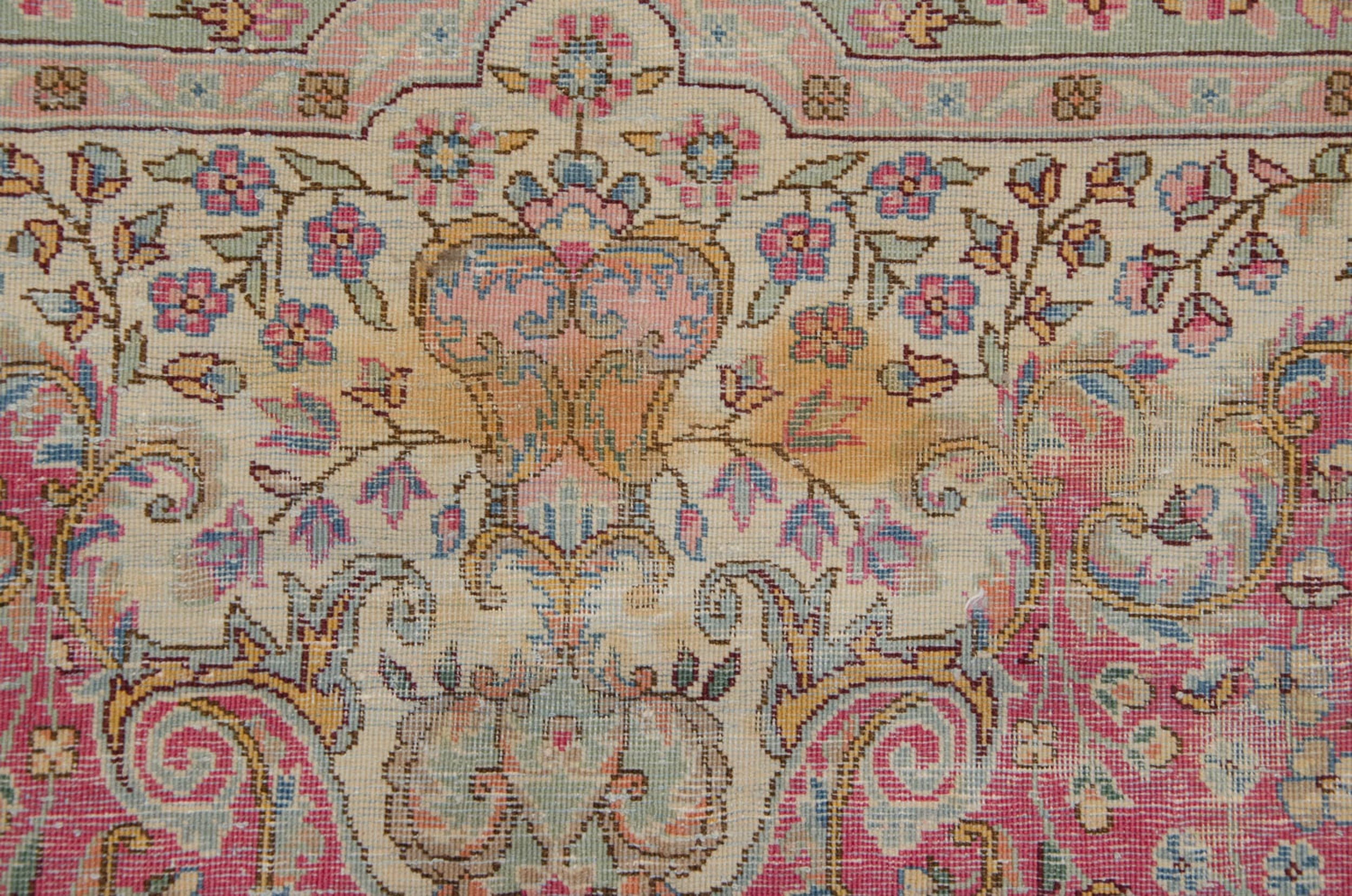 12x12.5 Vintage Bulgarian Kerman Design Square Carpet