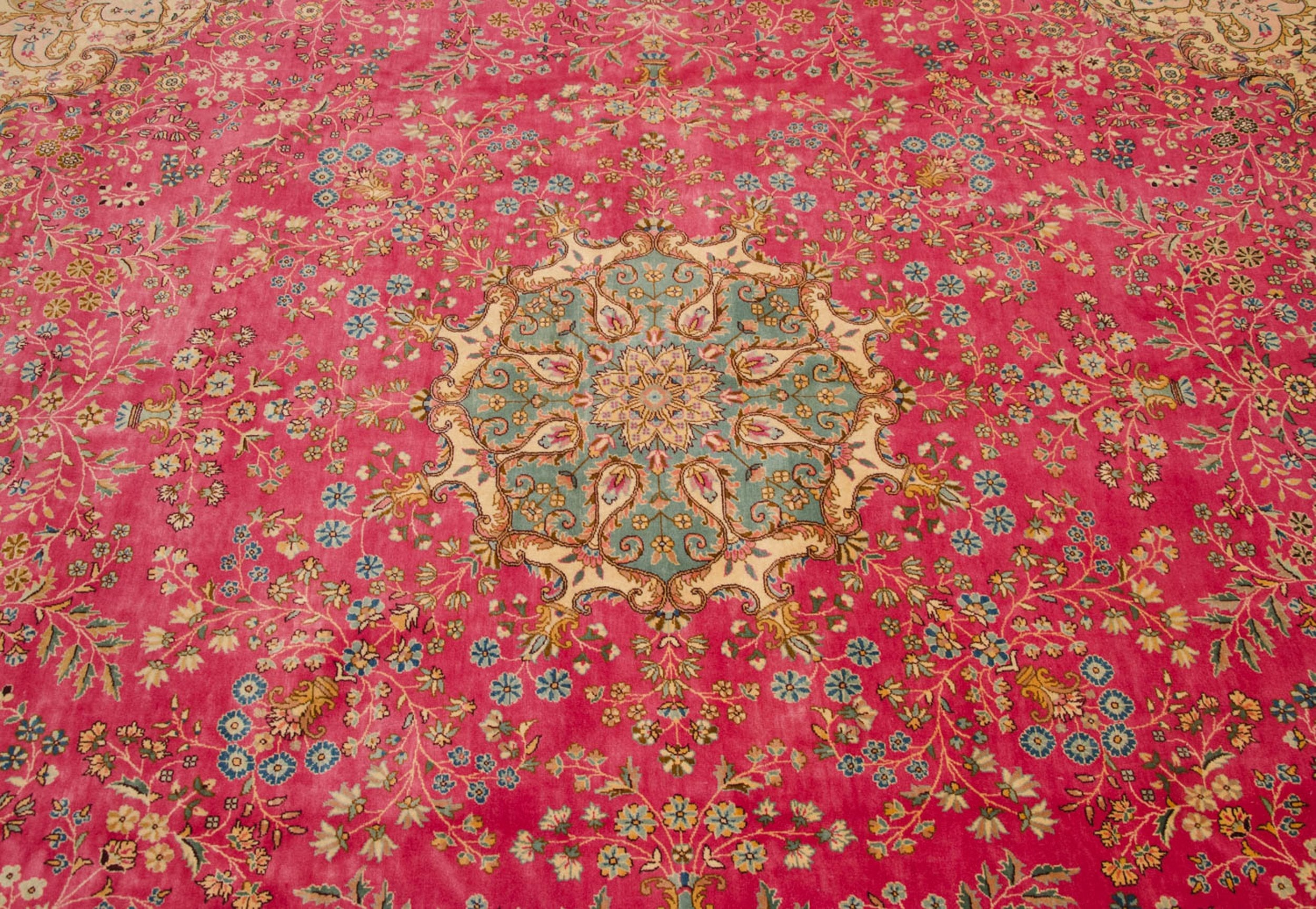12x12.5 Vintage Bulgarian Kerman Design Square Carpet