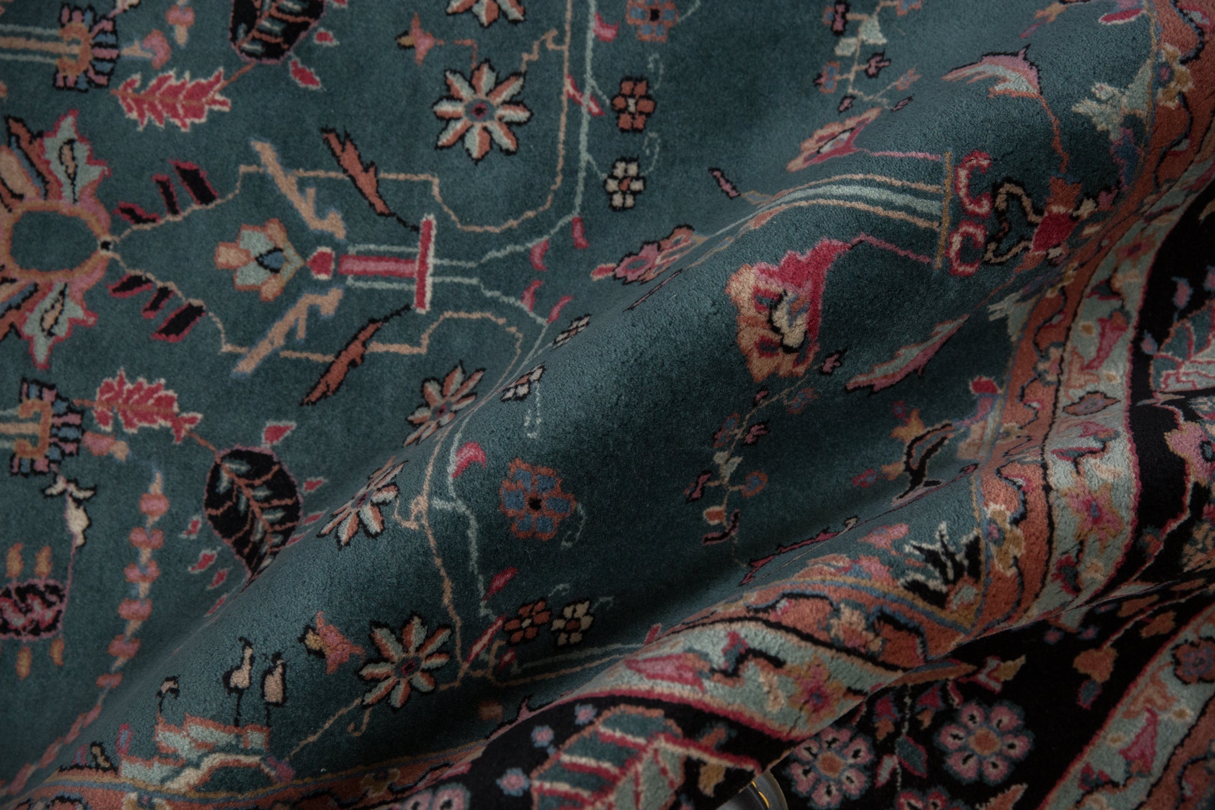 6x9 Vintage Indian Mohajeran Sarouk Design Carpet