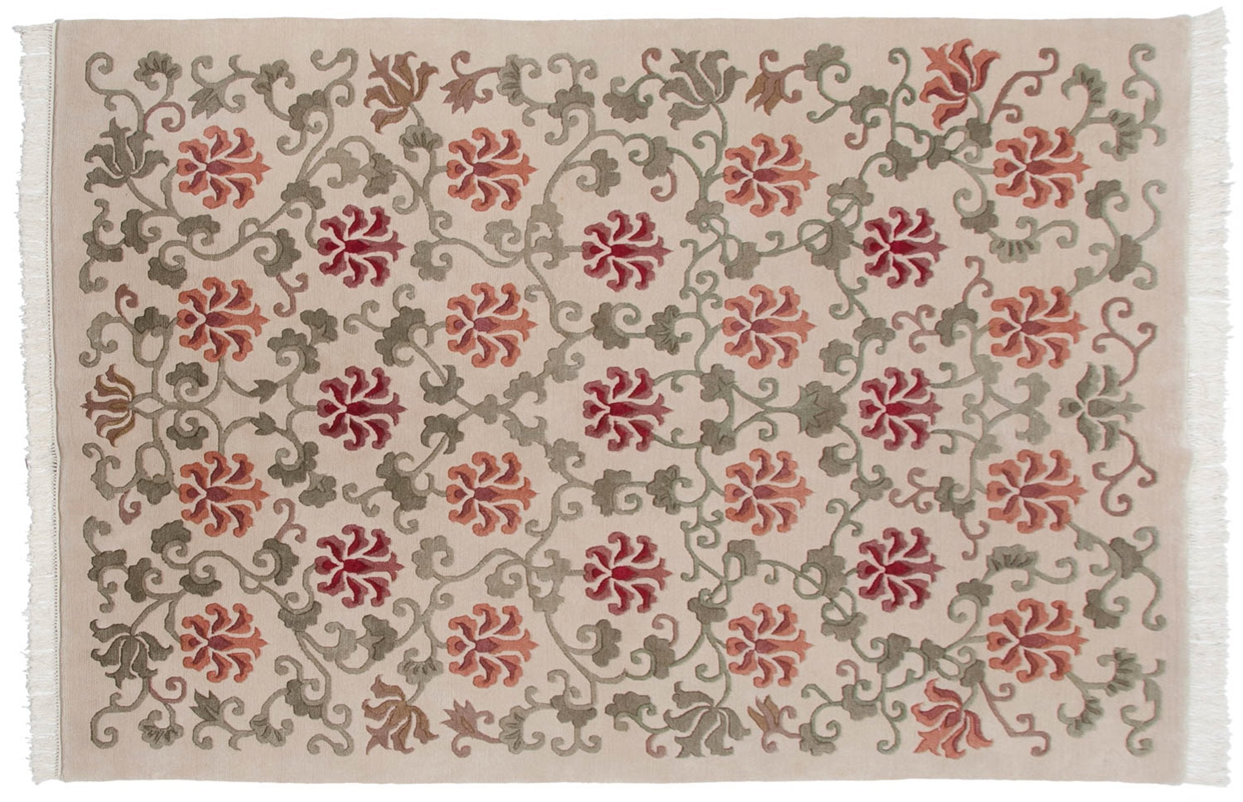 6x9 Vintage Indian Arts And Crafts Design Carpet