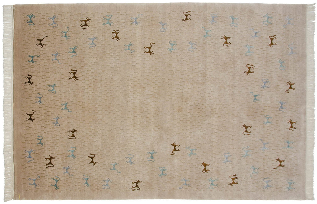 6x9 New Indian Folk Art Design Carpet