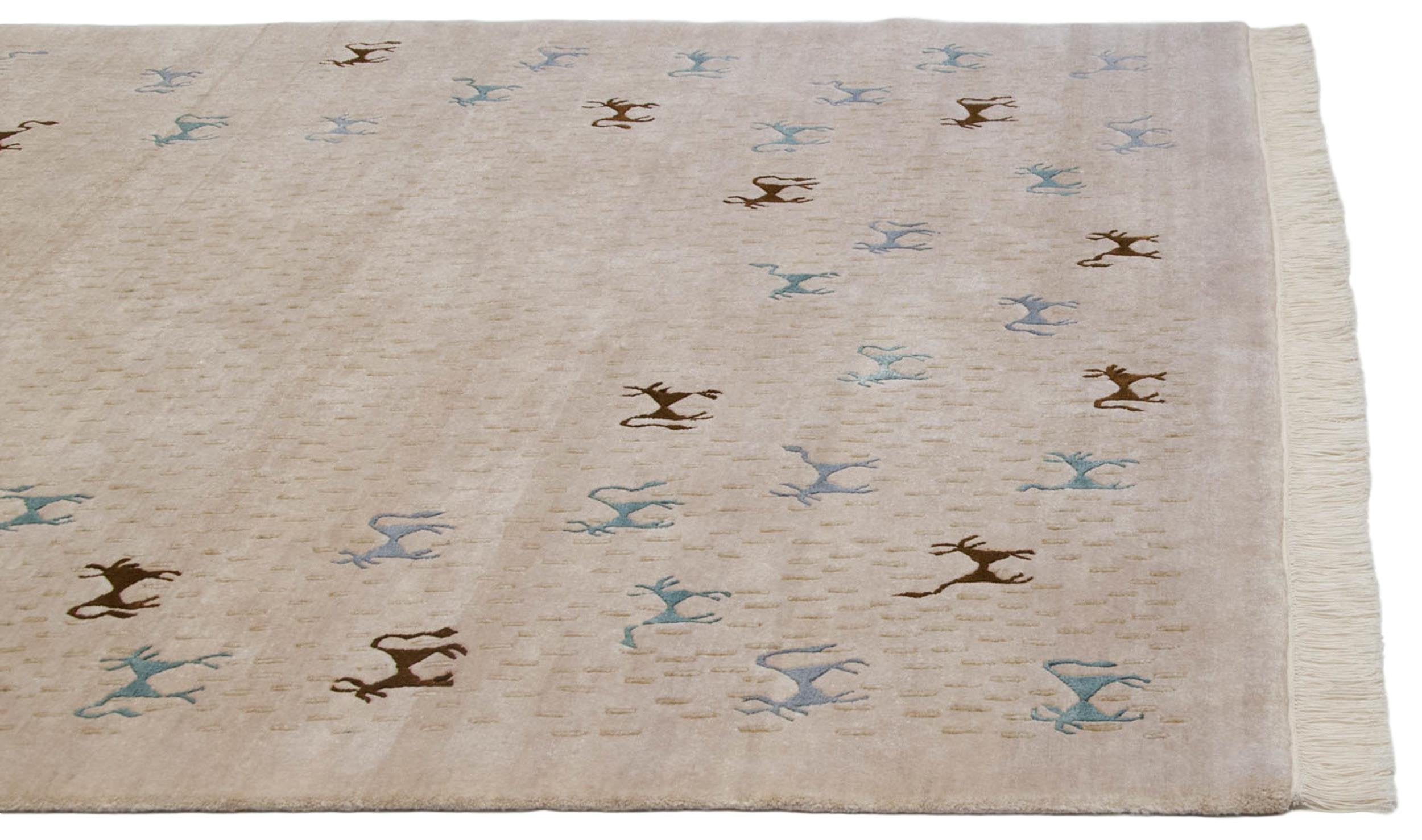 6x9 New Indian Folk Art Design Carpet