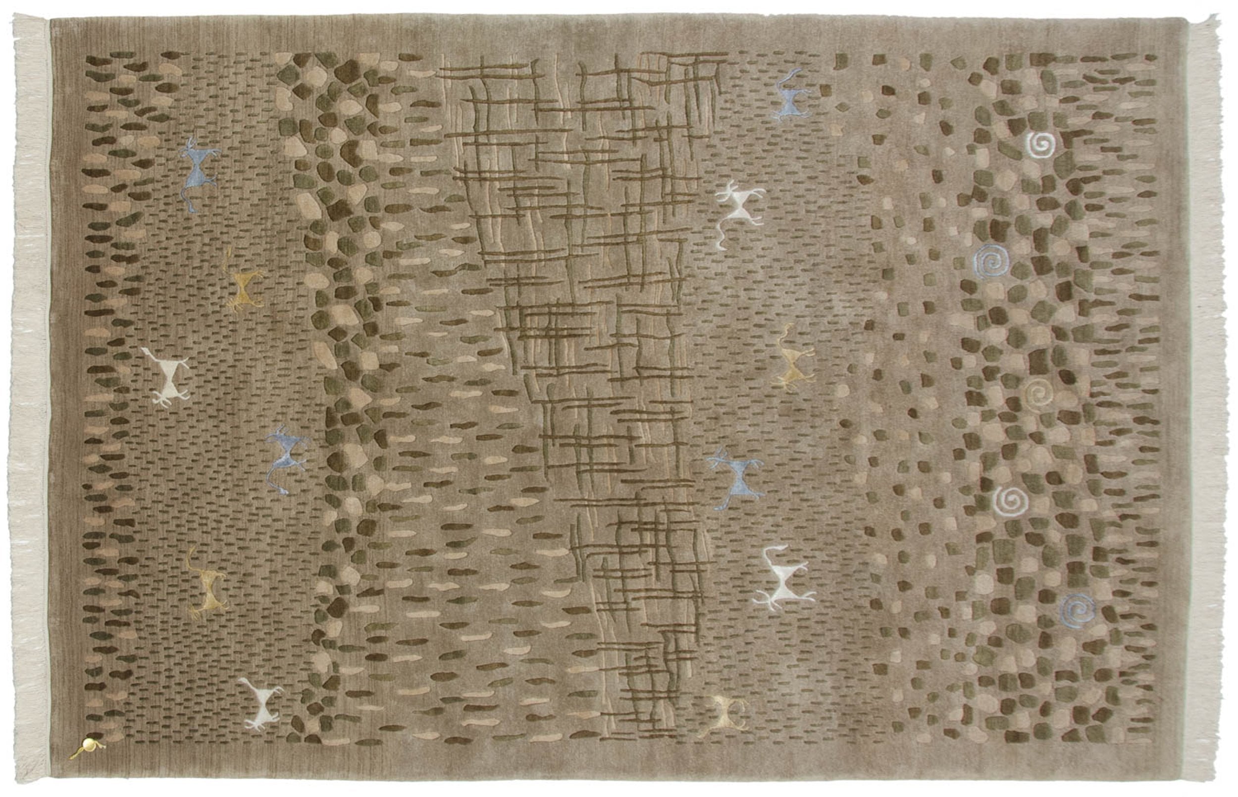 6x9 New Indian Folk Art Design Carpet