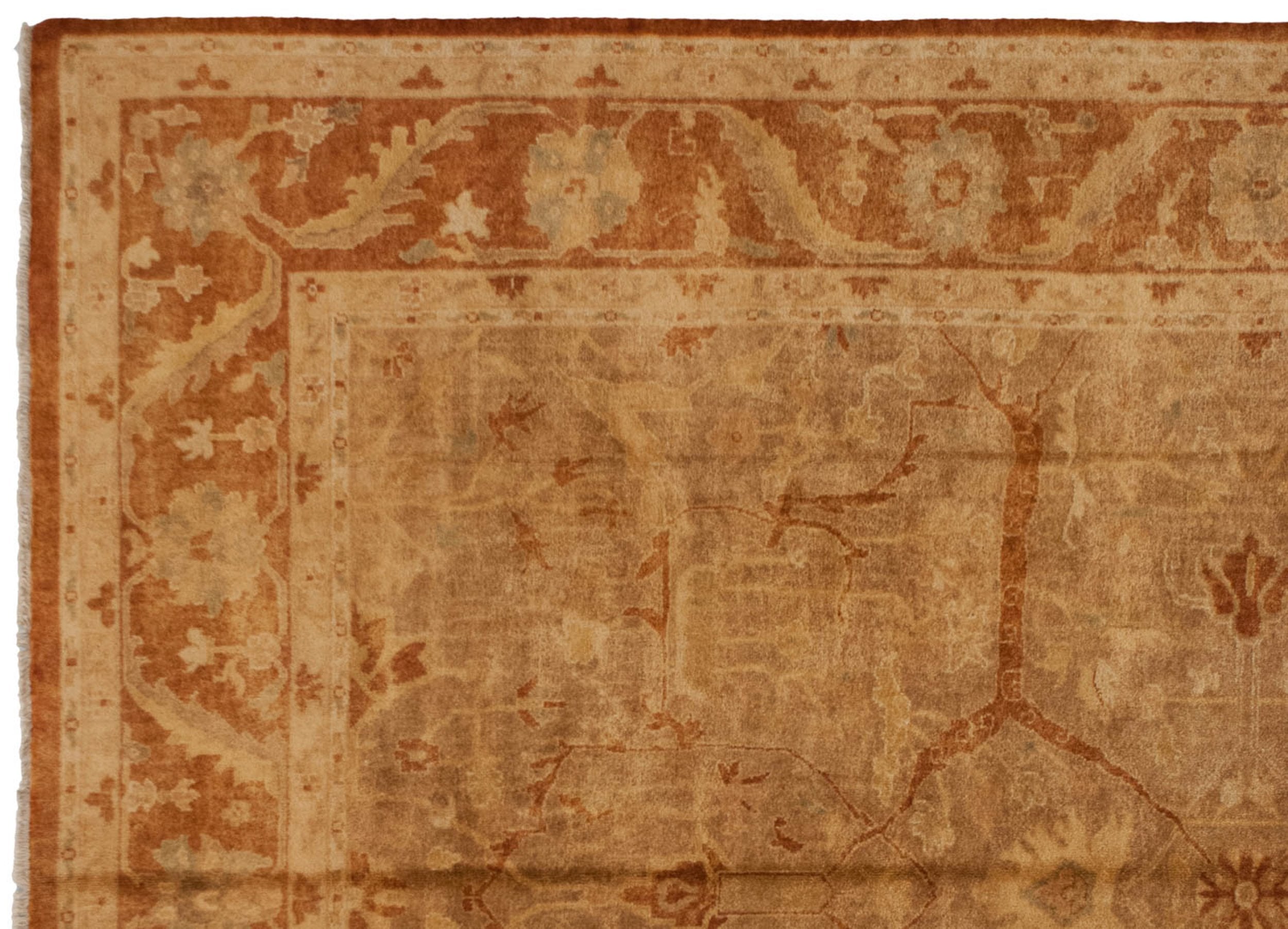 10x13.5 New Gold Wash Indian Oushak Design Carpet