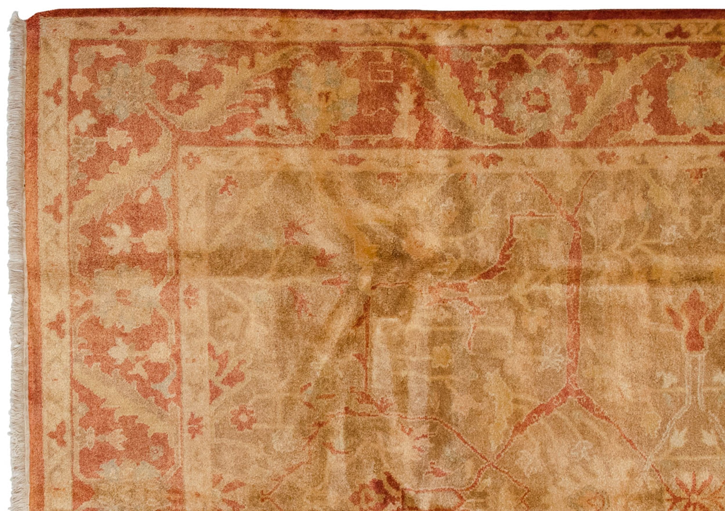 8x10 New Gold Wash Indian Oushak Design Carpet