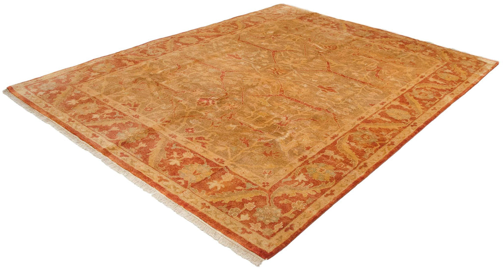 8x10 New Gold Wash Indian Oushak Design Carpet