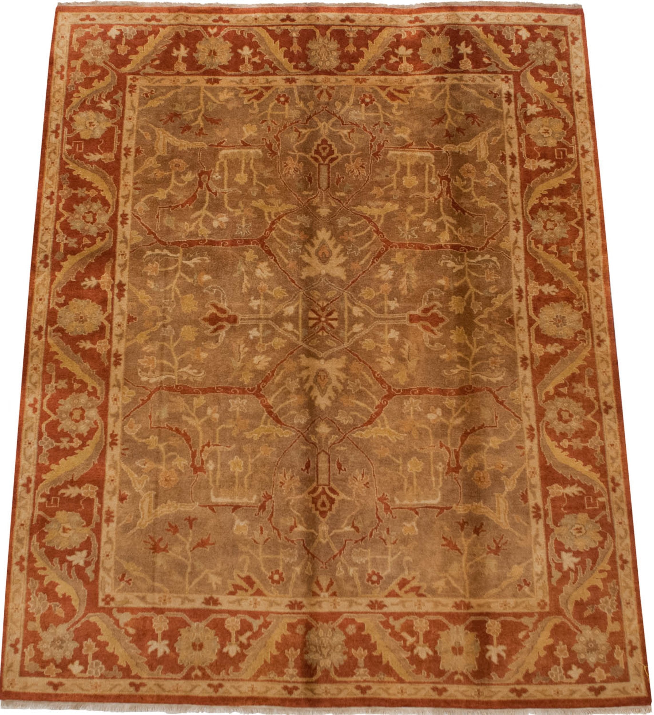 8x10 New Gold Wash Indian Oushak Design Carpet