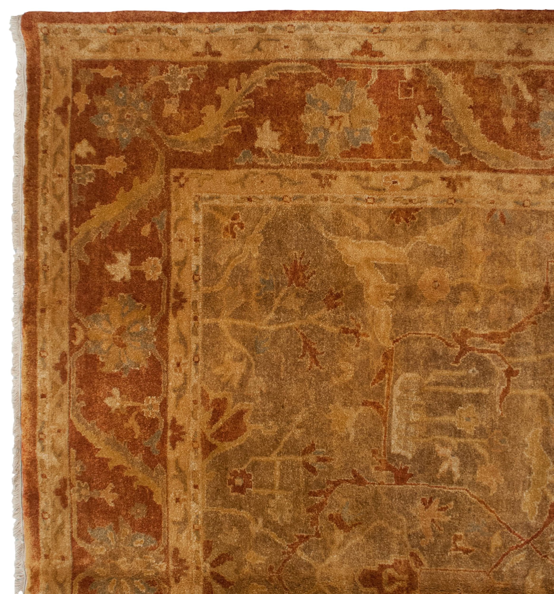 10x13.5 New Gold Wash Indian Oushak Design Carpet