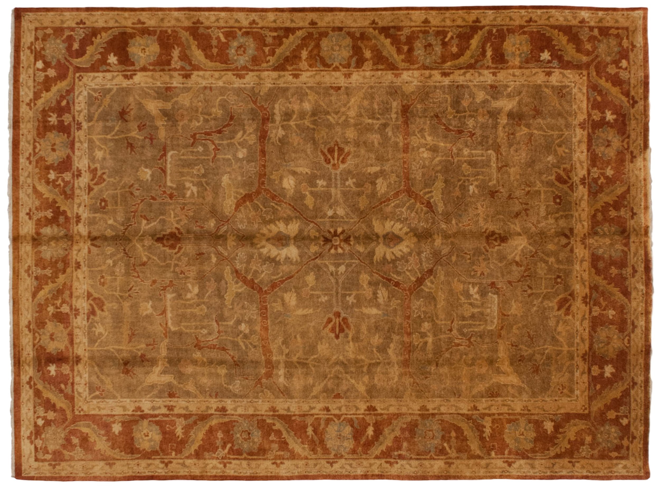 10x13.5 New Gold Wash Indian Oushak Design Carpet