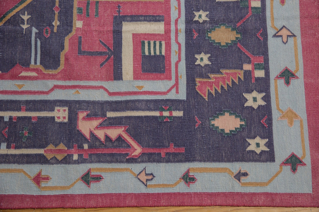 6x9 Vintage Stone Wash Dhurrie Carpet