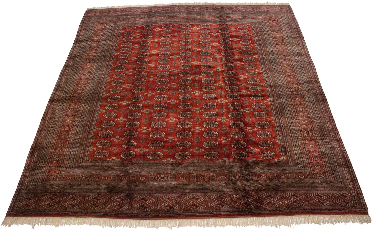 12x12.5 Vintage Fine Bokhara Square Carpet