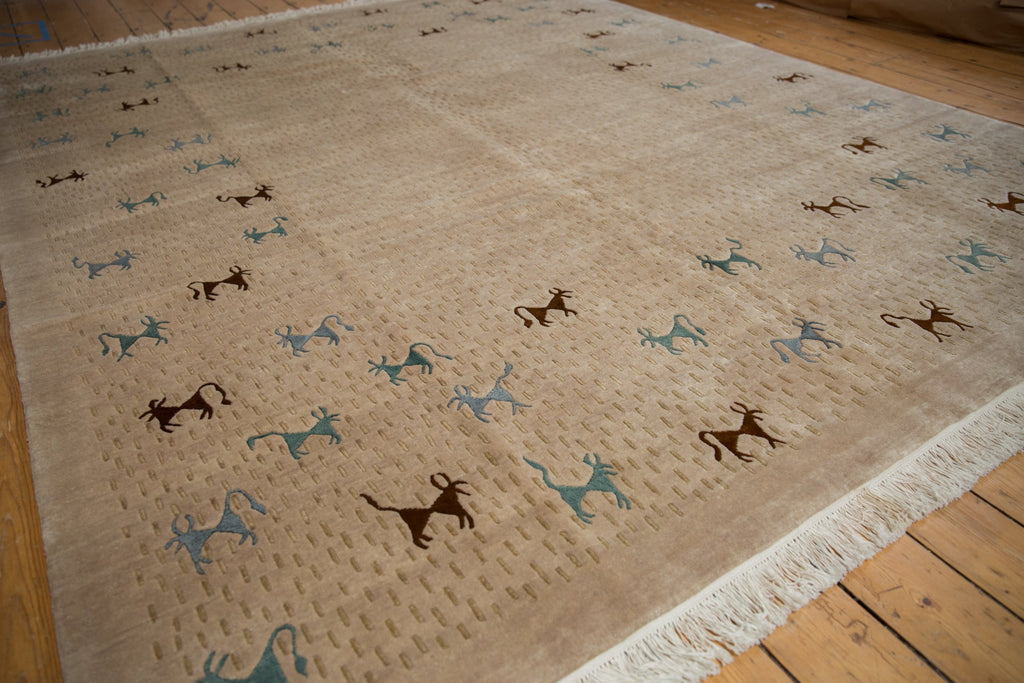 8x10 New Indian Folk Art Design Carpet
