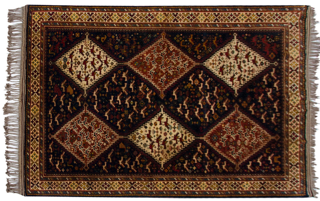 4x6 Vintage Indian Shiraz Design Rug