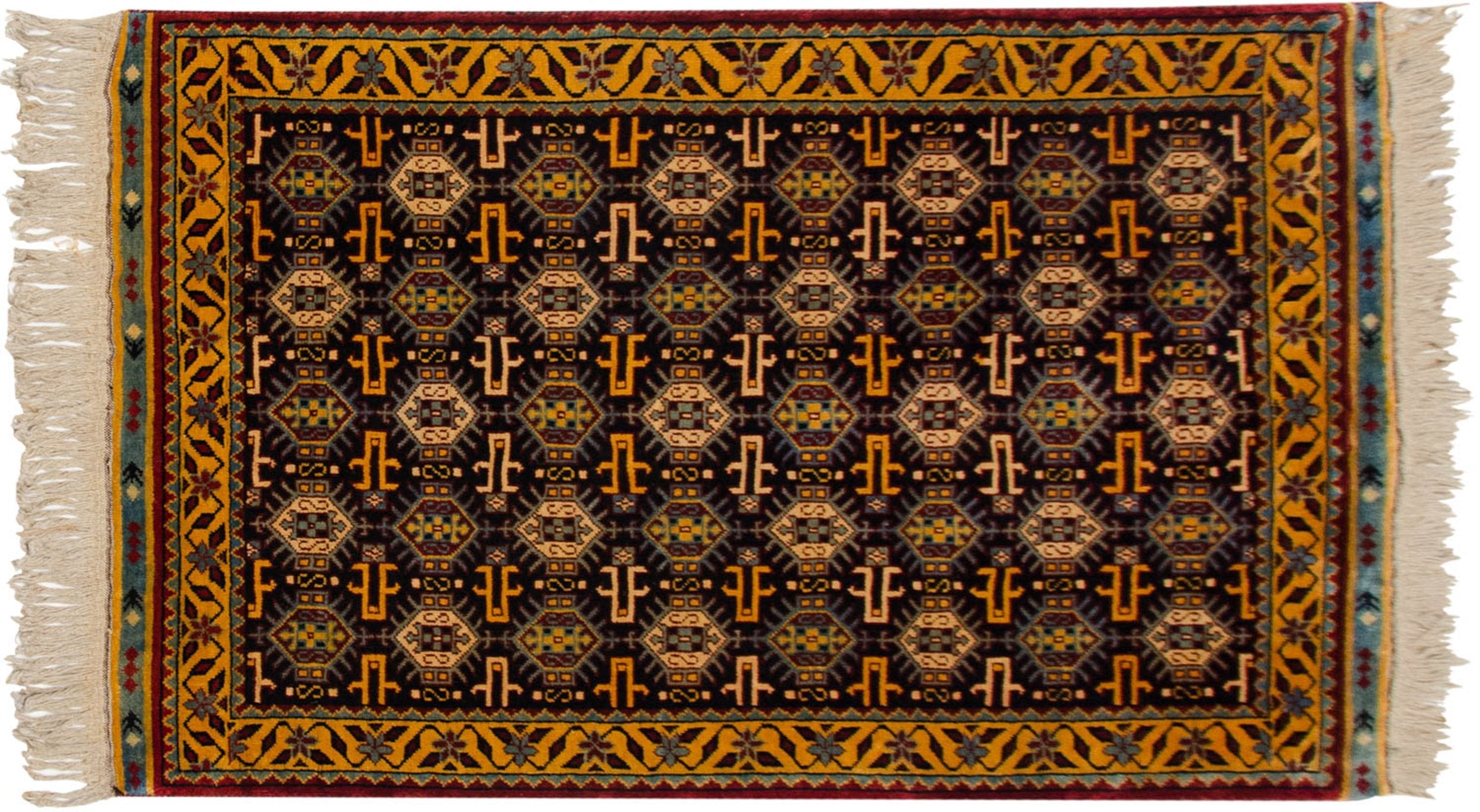 3x5 Vintage Indian Caucasian Design Rug