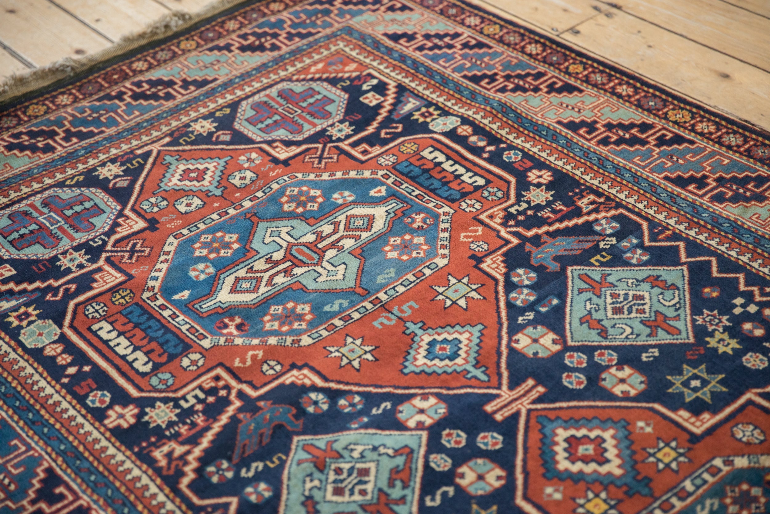 4.5x7 Vintage Indian Caucasian Design Rug