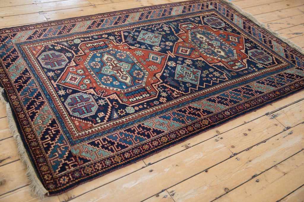 4.5x7 Vintage Indian Caucasian Design Rug