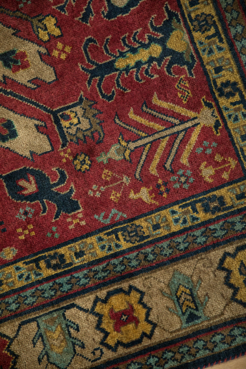 4.5x5.5 Vintage Indian Kazak Design Square Rug