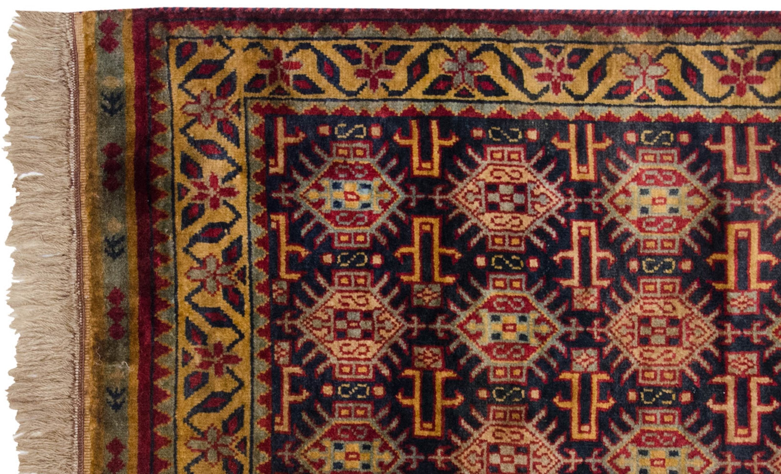 3x5 Vintage Indian Caucasian Design Rug