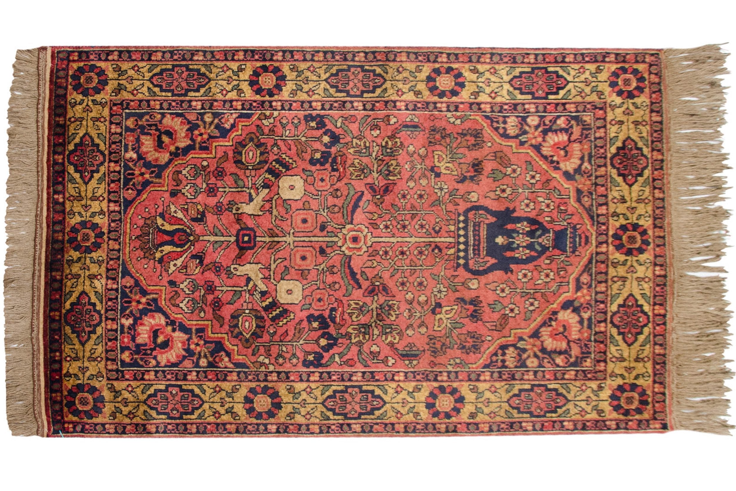 3x5 Vintage Indian Bakhtiari Design Rug
