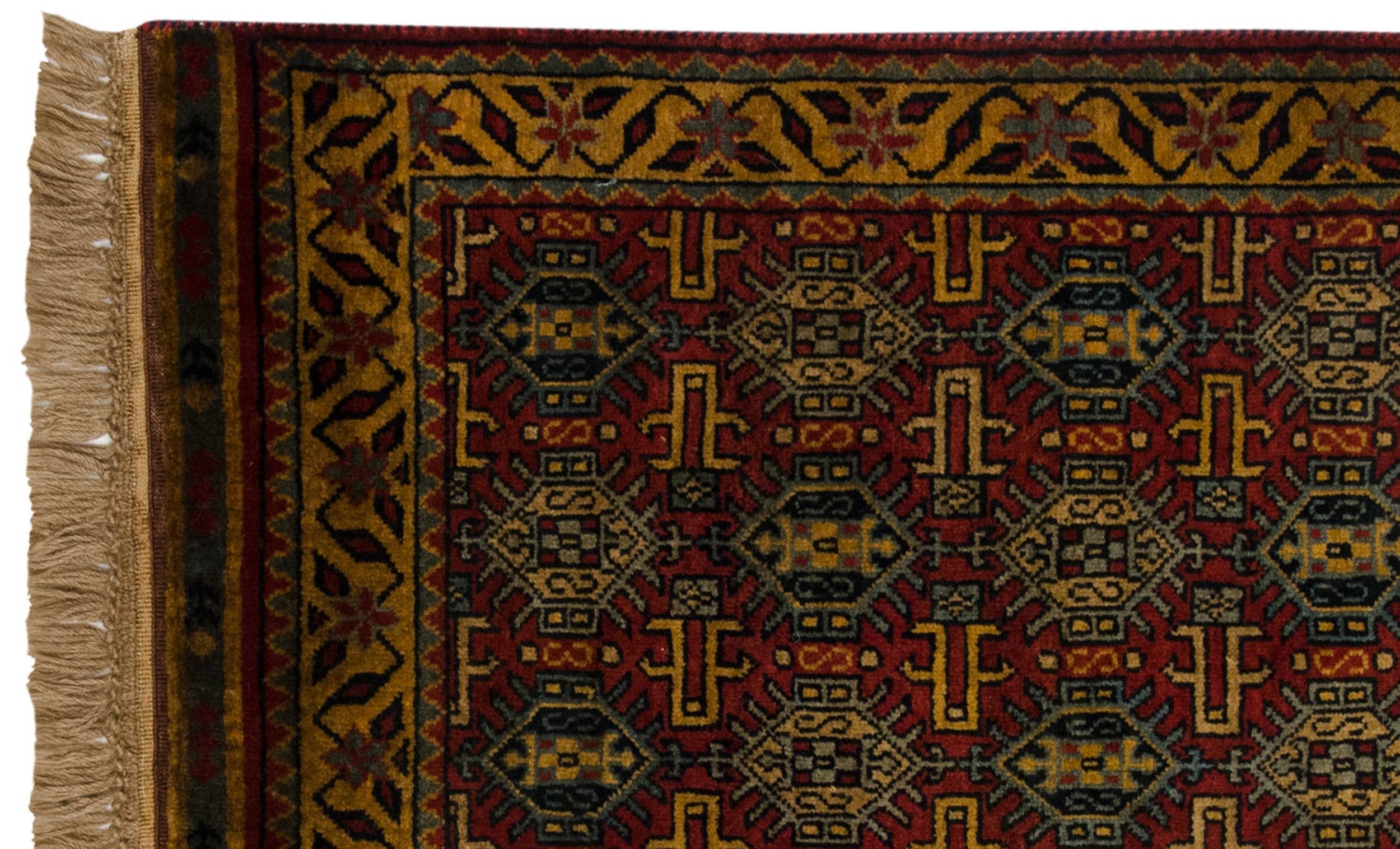 3x5 Vintage Indian Caucasian Design Rug