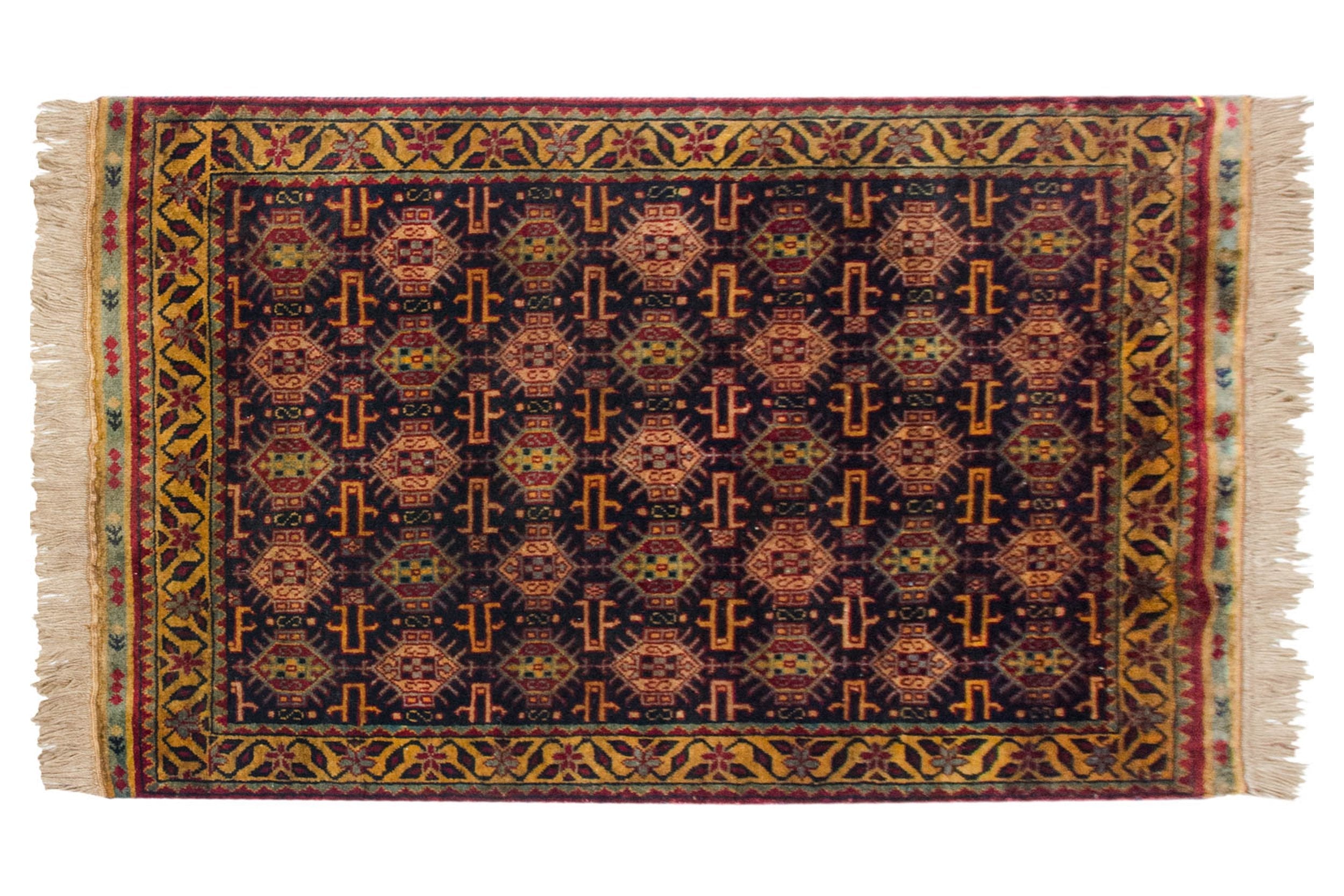 3x5 Vintage Indian Caucasian Design Rug