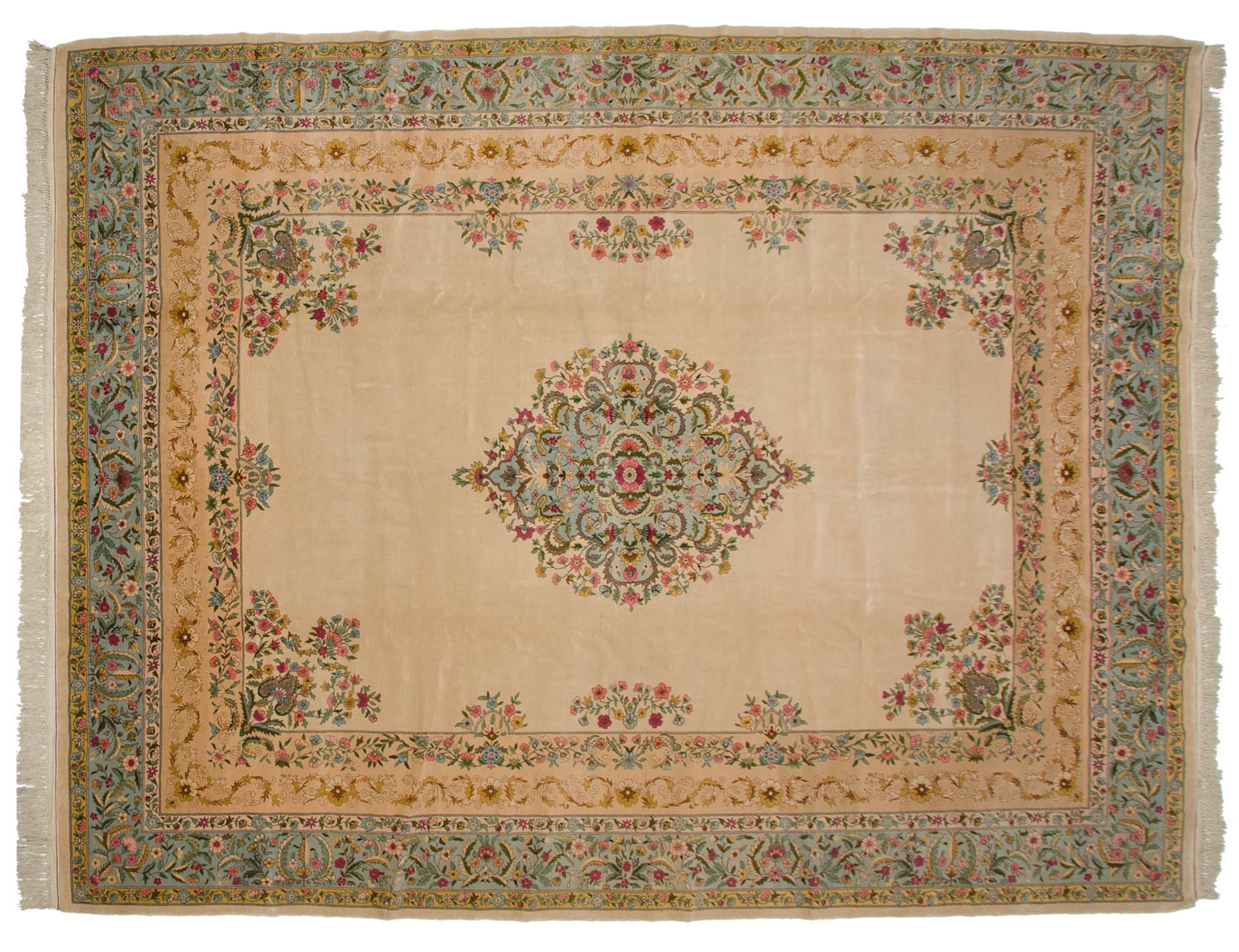 10x13 Vintage Fine Bulgarian Kerman Design Carpet