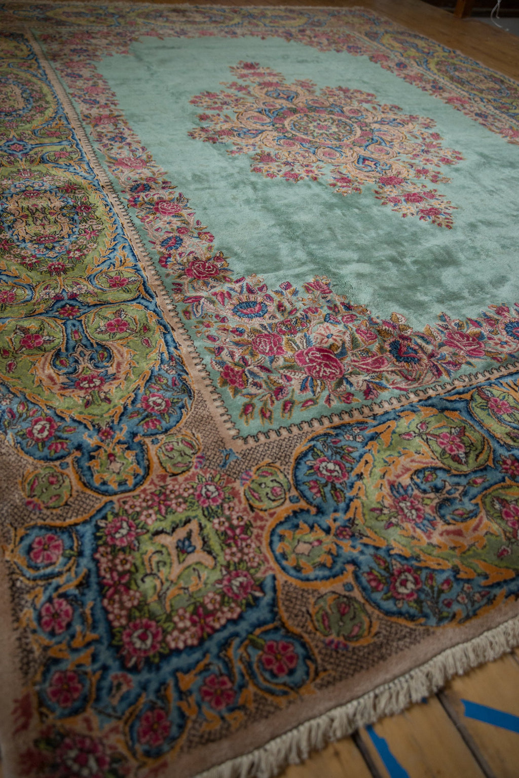 9.5x13.5 Vintage Kerman Carpet