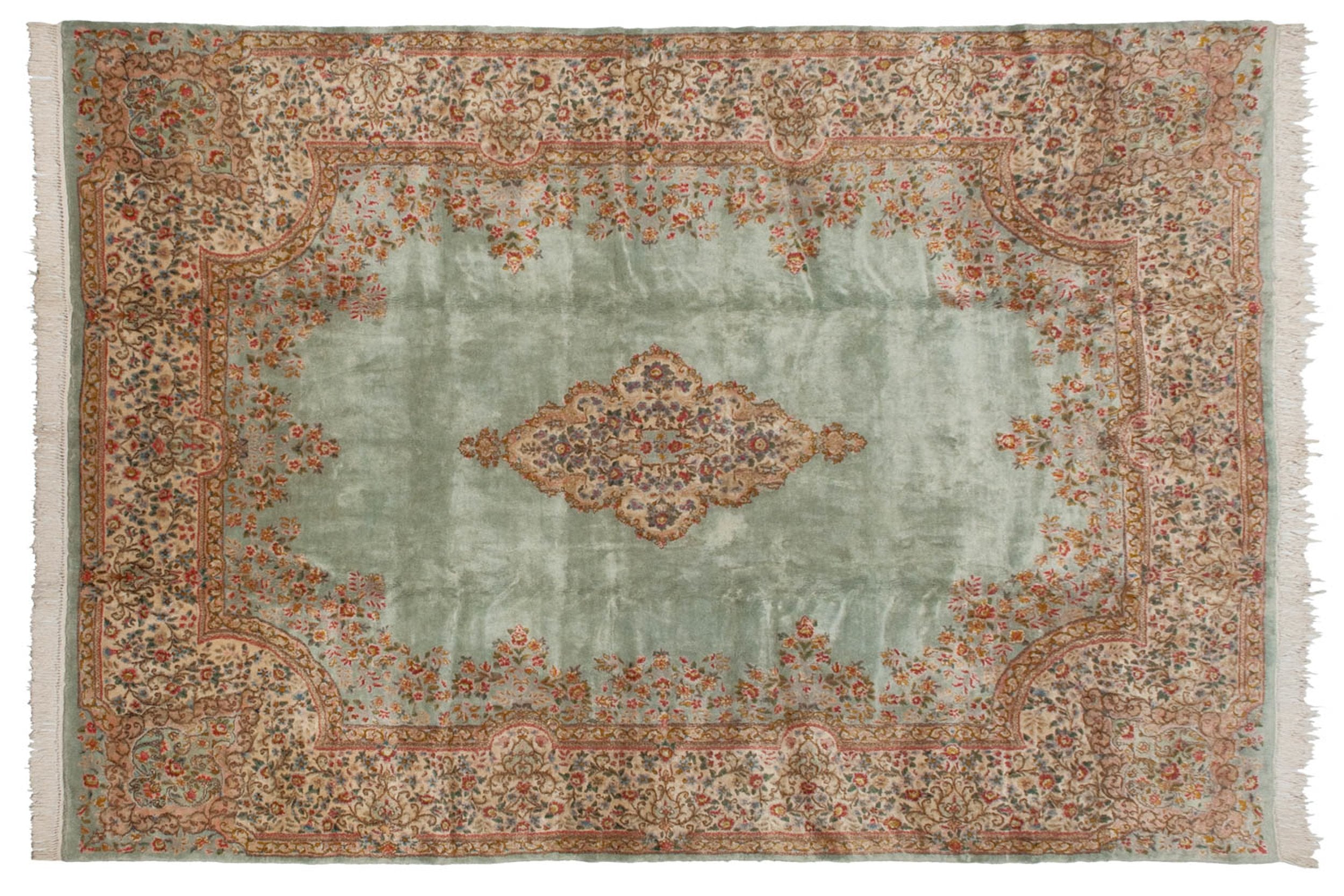 9.5x13.5 Vintage Kerman Carpet