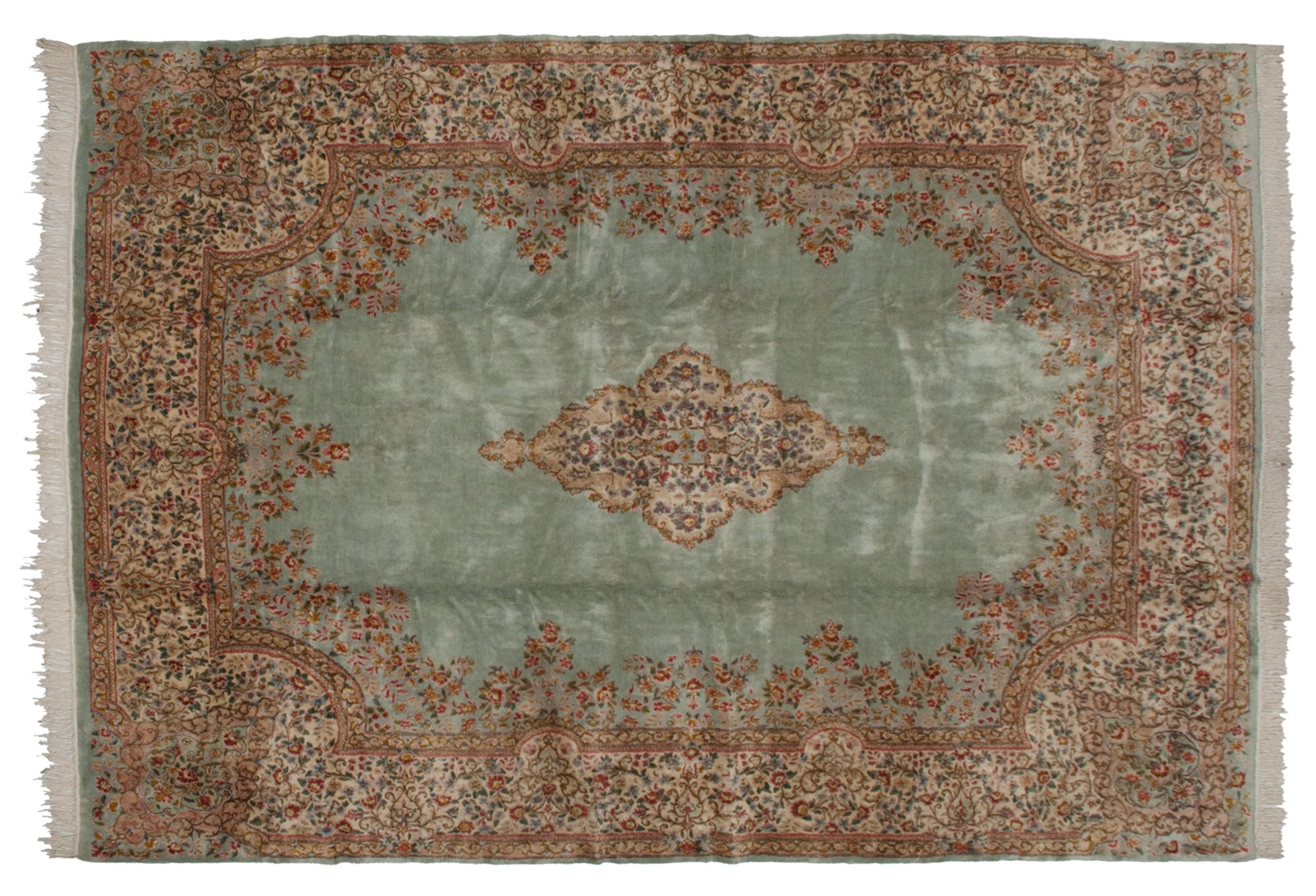 9.5x13.5 Vintage Kerman Carpet