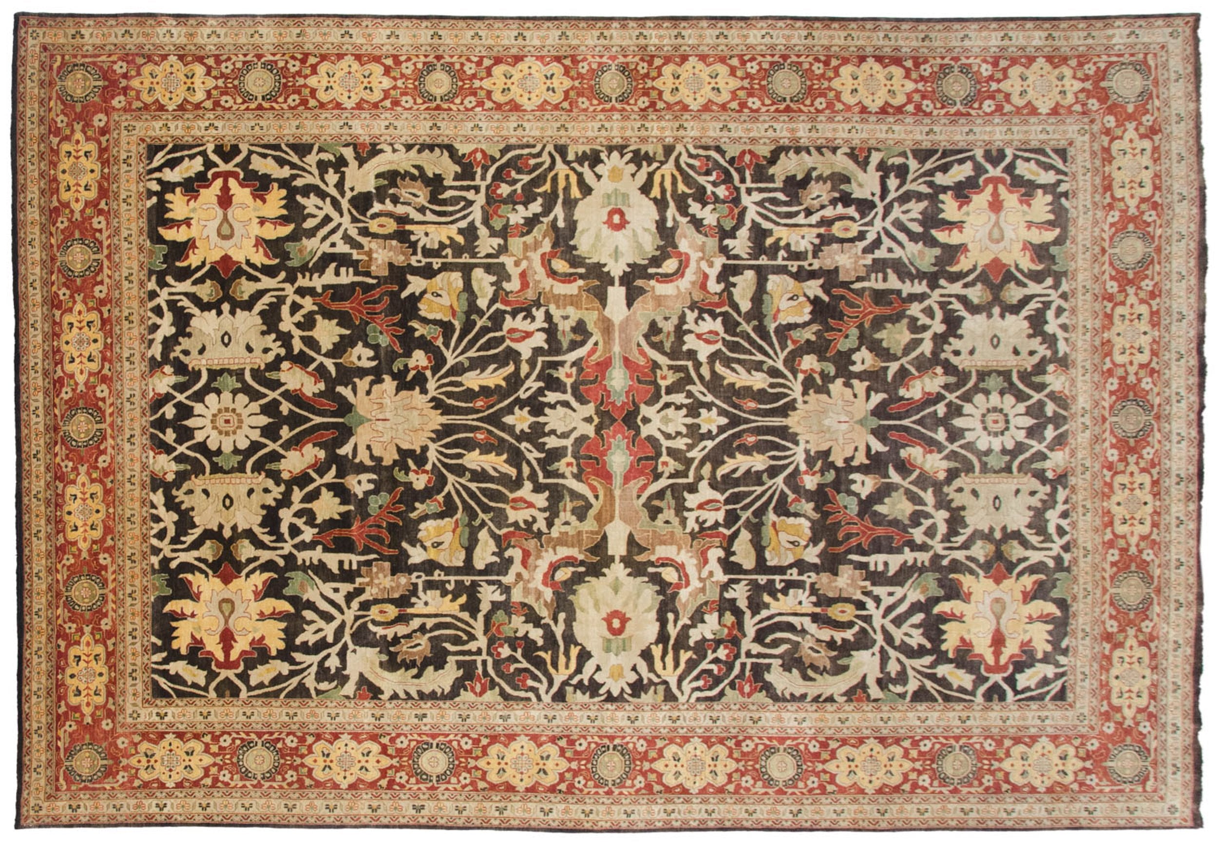 9.5x14.5 Fine Indian Serapi Design Carpet
