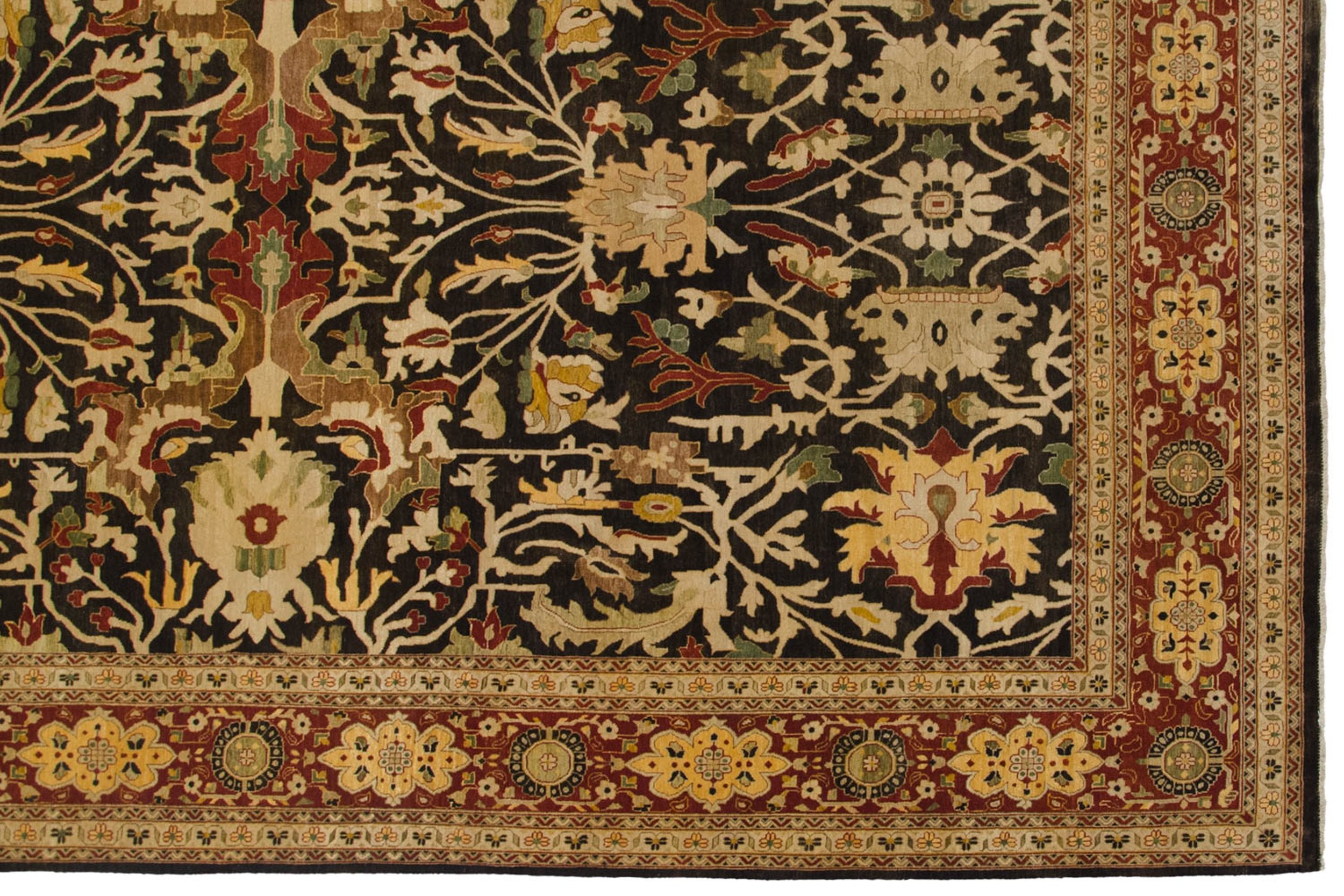 9.5x14.5 Fine Indian Serapi Design Carpet