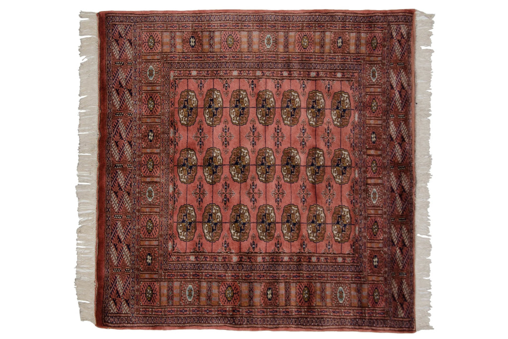 5x5 Vintage Fine Bokhara Square Rug