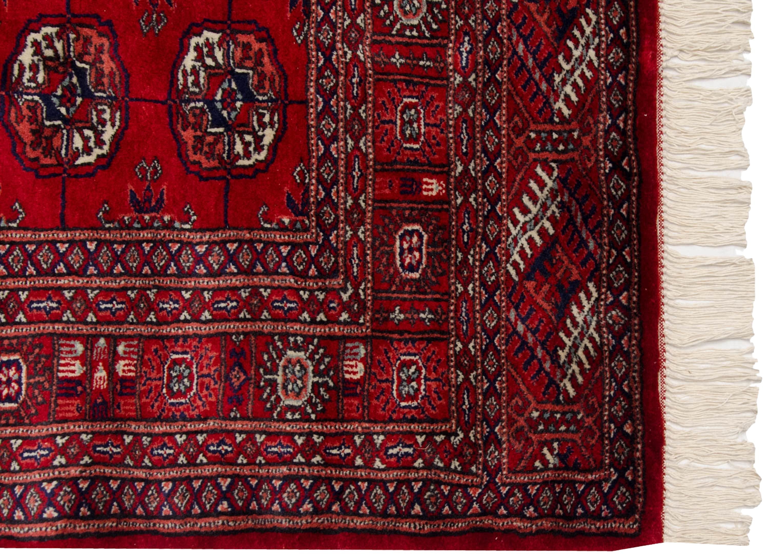 4x4.5 Vintage Fine Bokhara Square Rug