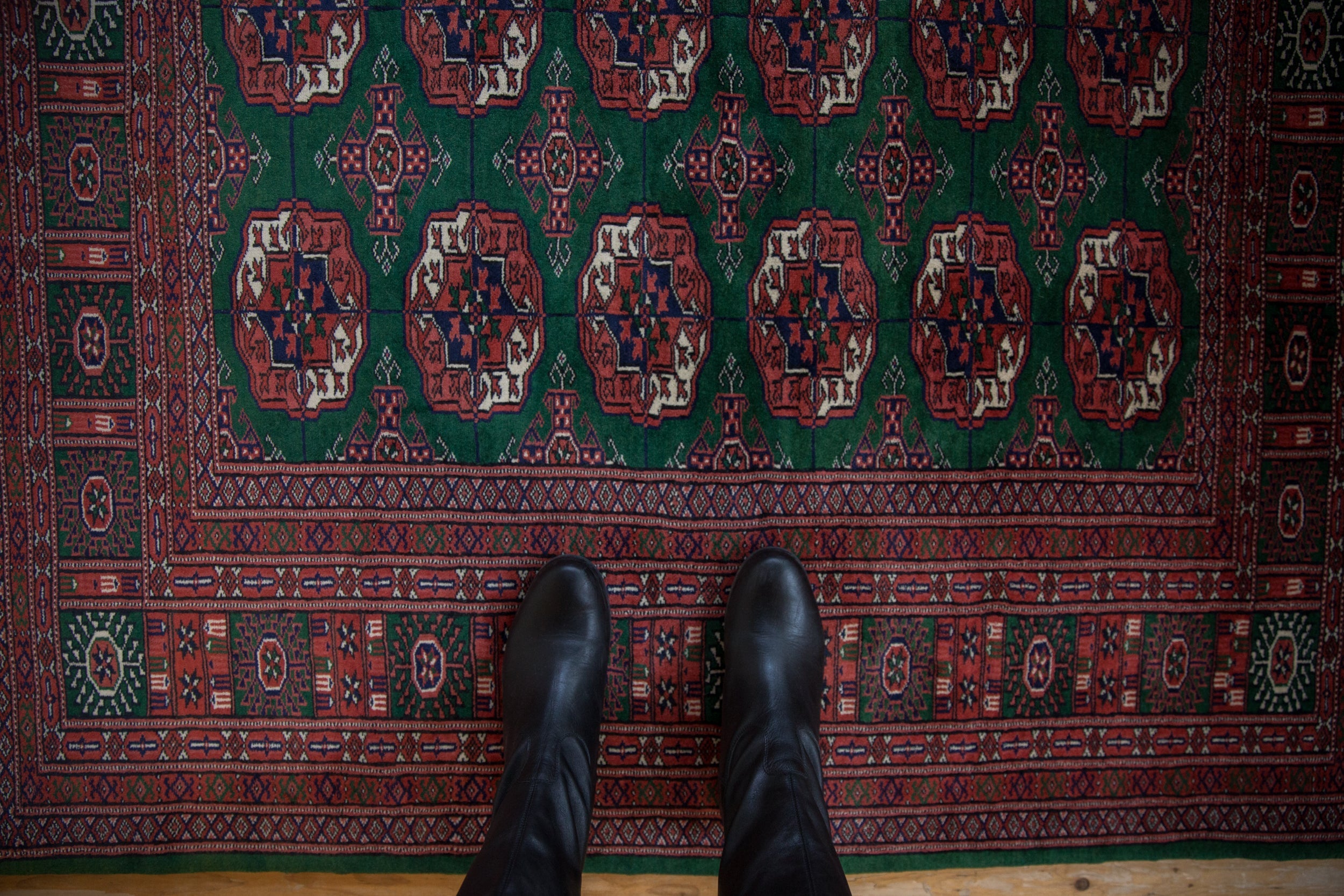 5x5 Vintage Fine Bokhara Square Rug