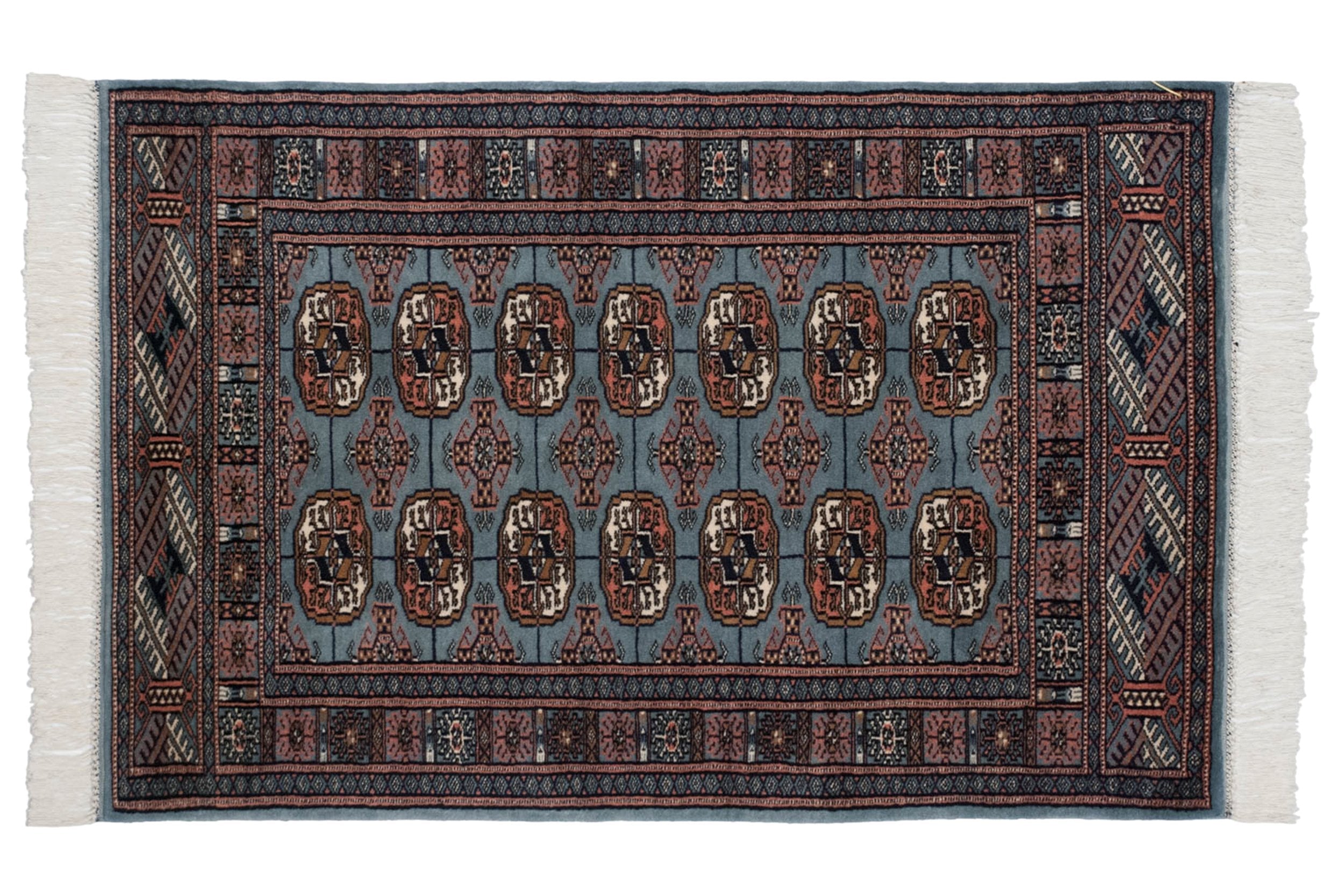 2.5x3 Vintage Fine Bokhara Square Rug