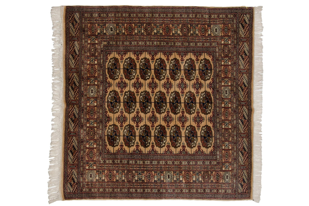 5x5.5 Vintage Fine Bokhara Square Rug