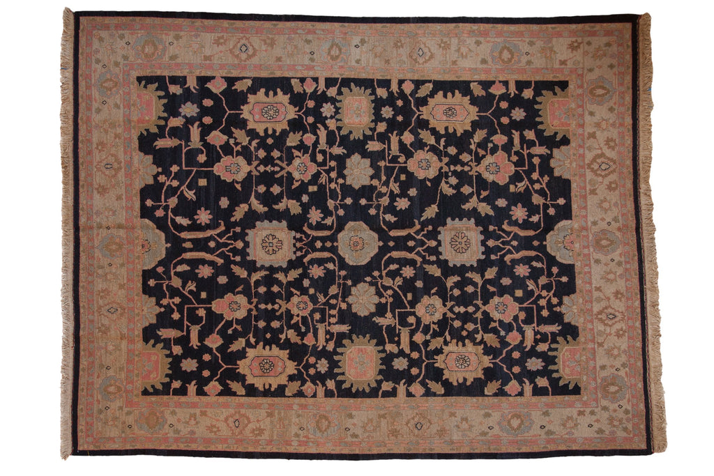 RESERVED 9x12 Vintage Tea Washed Indian Sultanabad Soumac Design Carpet