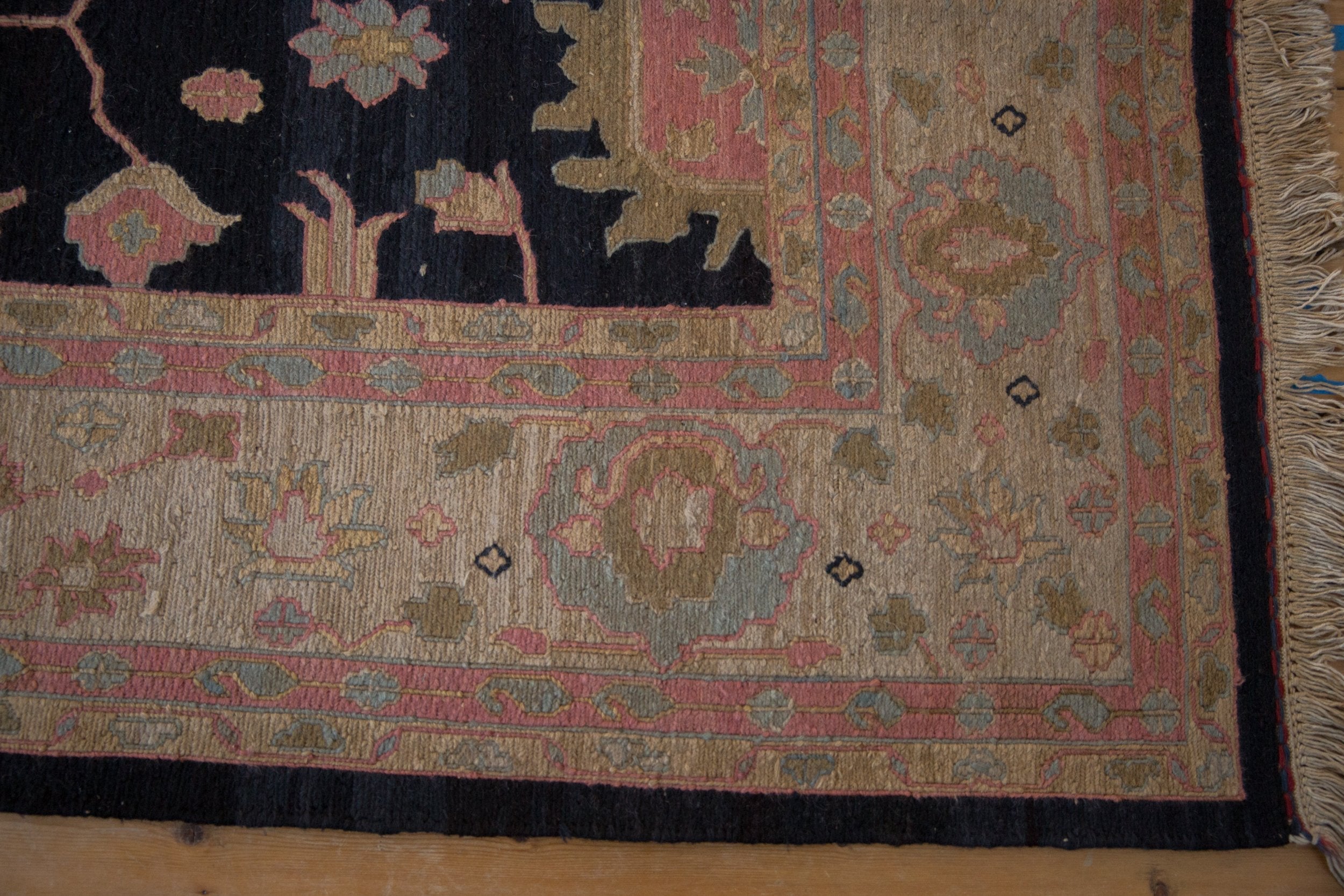 RESERVED 9x12 Vintage Tea Washed Indian Sultanabad Soumac Design Carpet