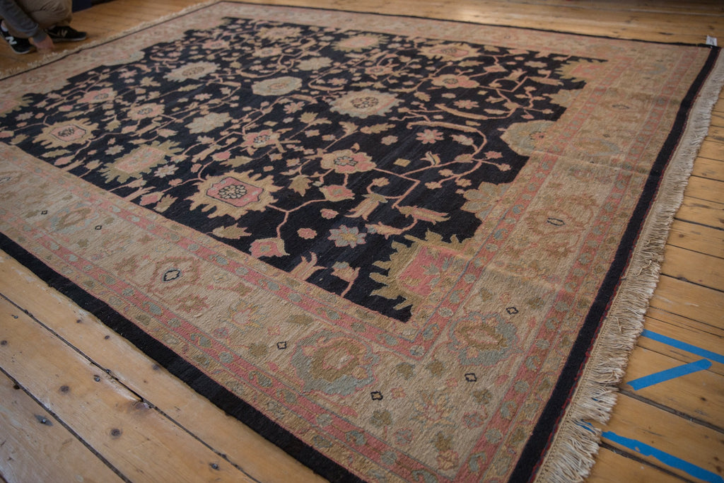 RESERVED 9x12 Vintage Tea Washed Indian Sultanabad Soumac Design Carpet