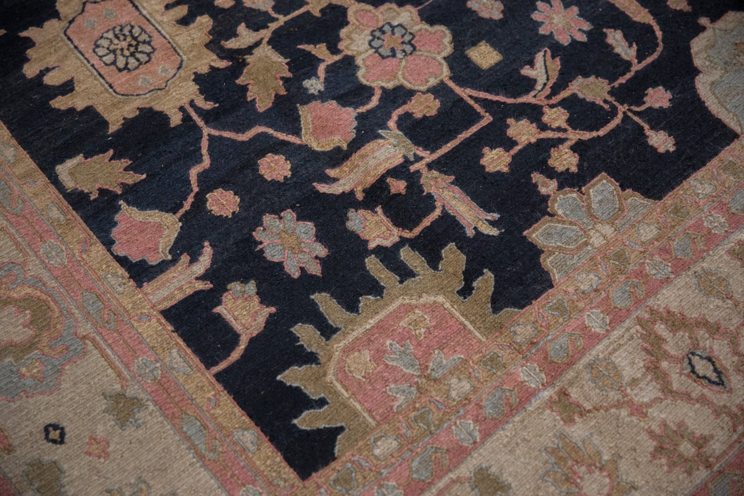 RESERVED 9x12 Vintage Tea Washed Indian Sultanabad Soumac Design Carpet