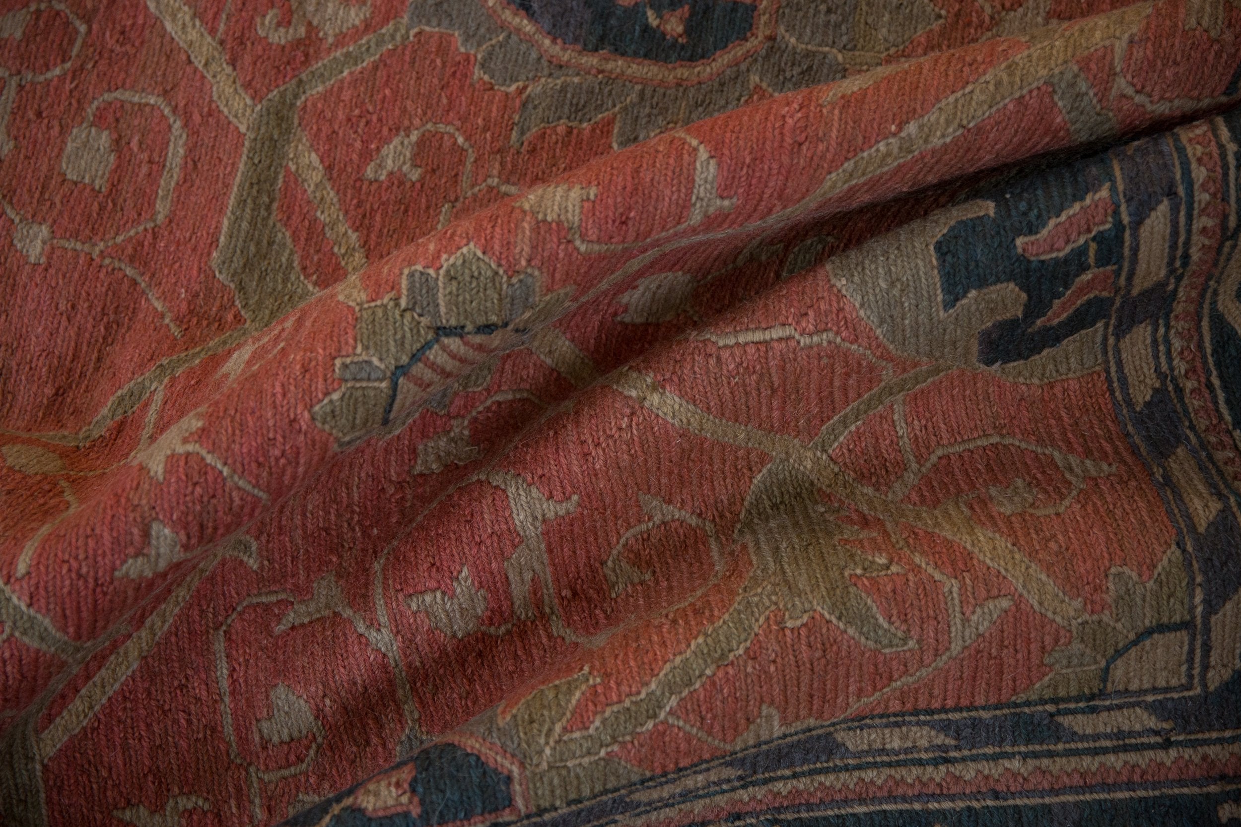 9x12 Vintage Tea Washed Indian Arts And Crafts Soumac Design Carpet