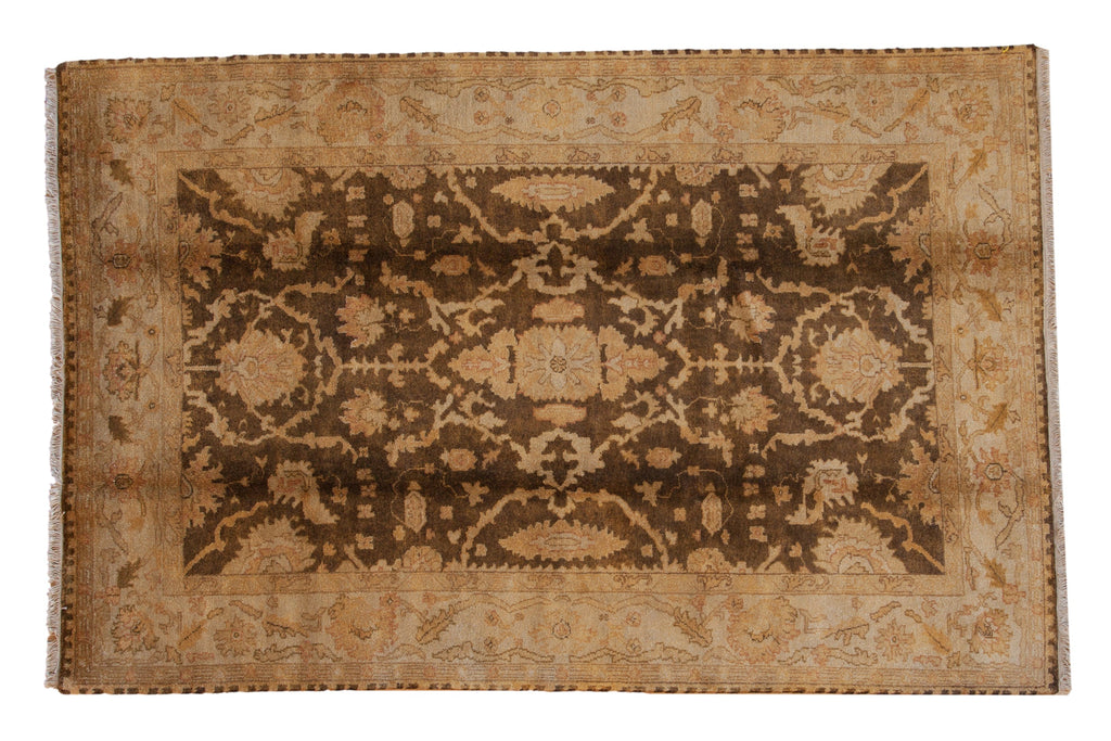 6x9.5 Gold Wash Indian Oushak Design Carpet