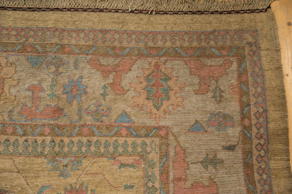 10x13.5 Vintage Tea Washed Indian Soumac Design Carpet