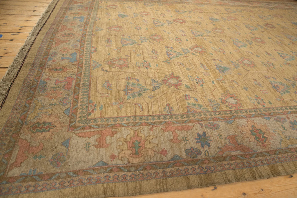 10x13.5 Vintage Tea Washed Indian Soumac Design Carpet