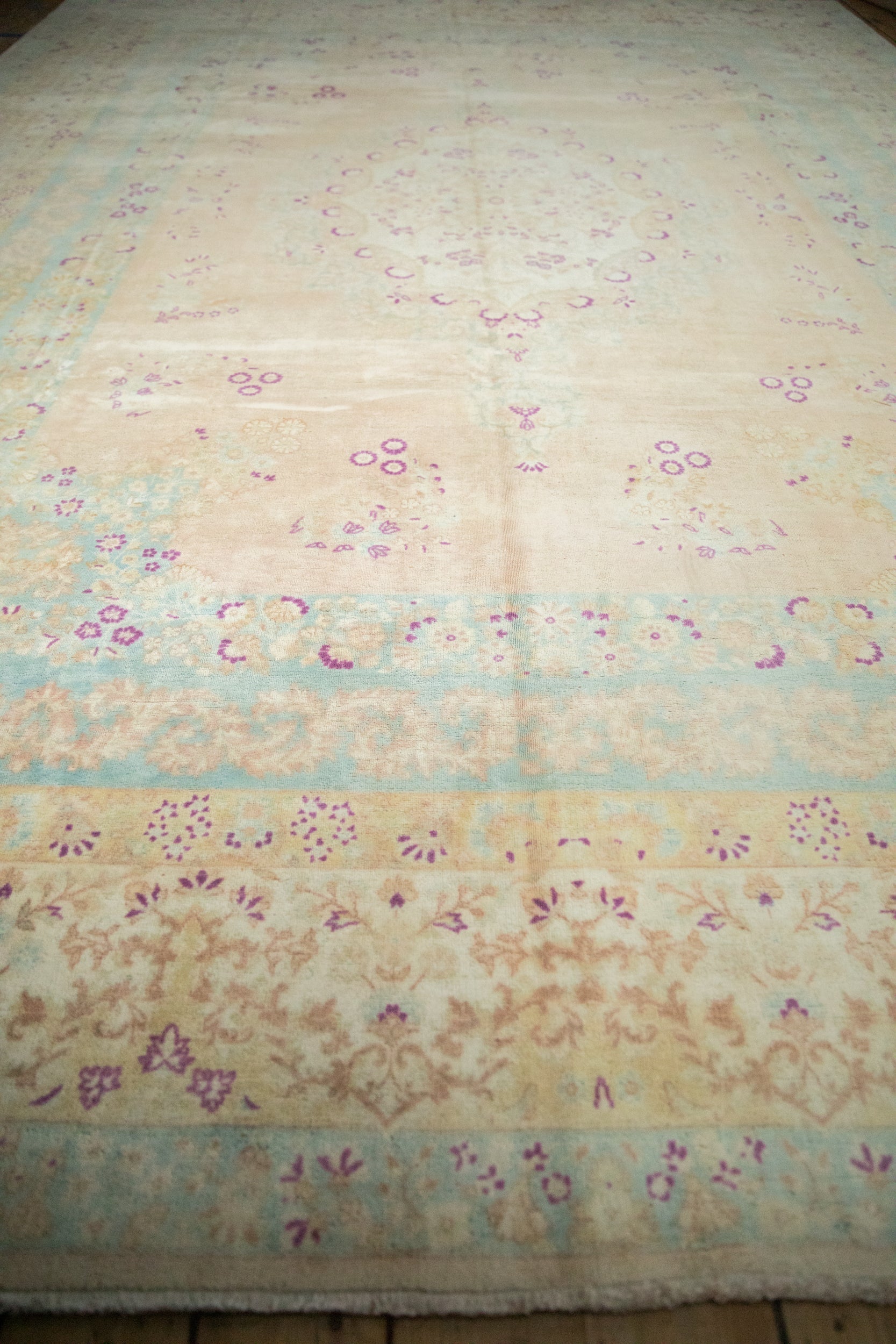 10x14 Vintage Distressed Bulgarian Kerman Design Carpet