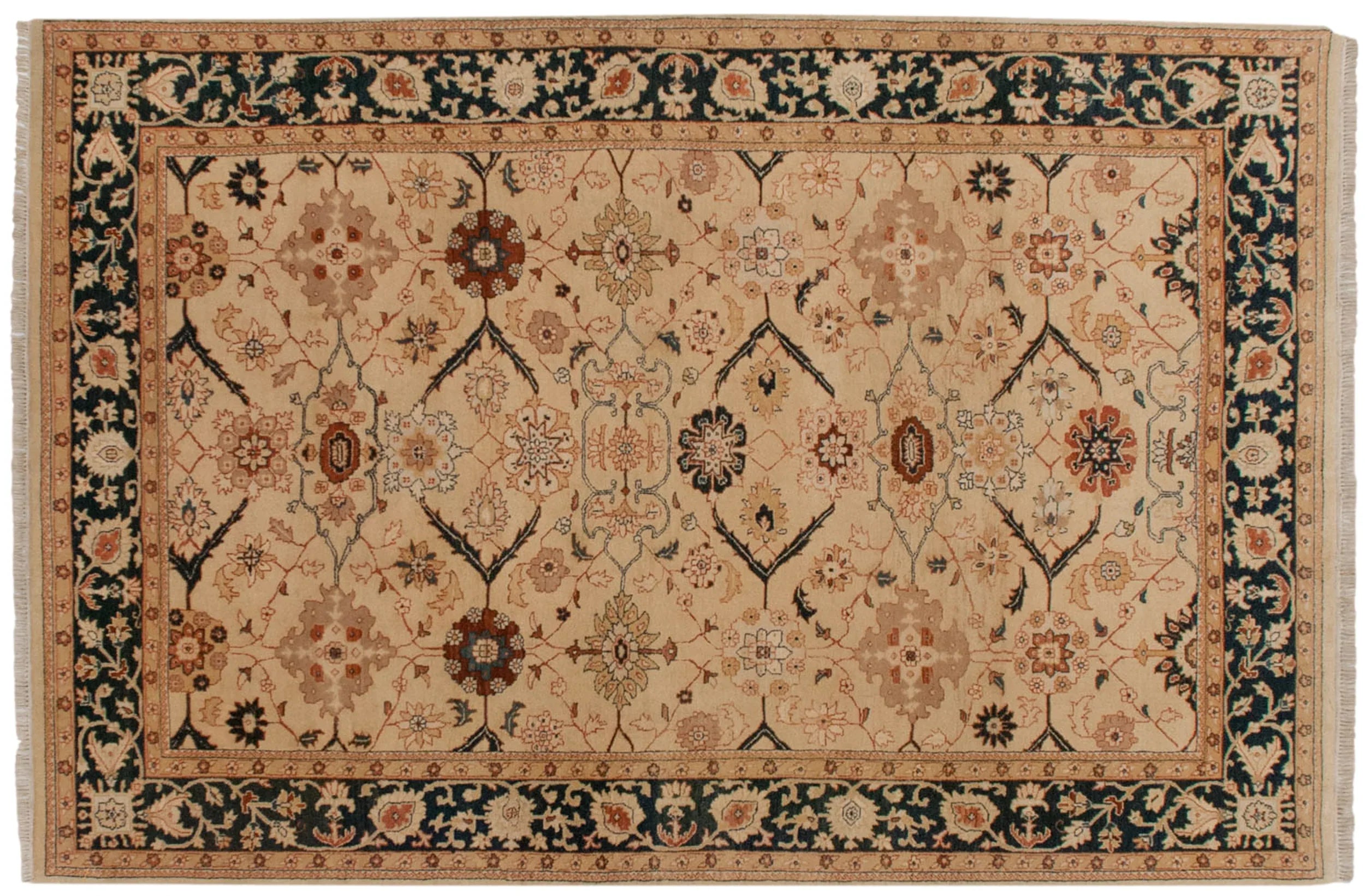 6x9.5 Vintage Indian Bijar Design Carpet