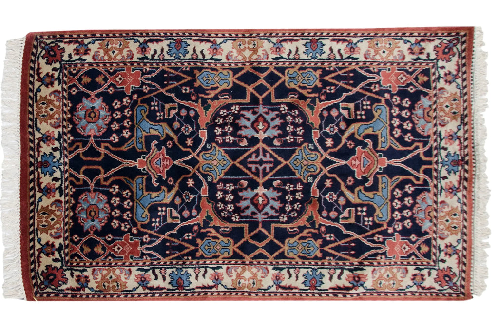 3.5x5.5 Vintage Indian Bijar Design Rug