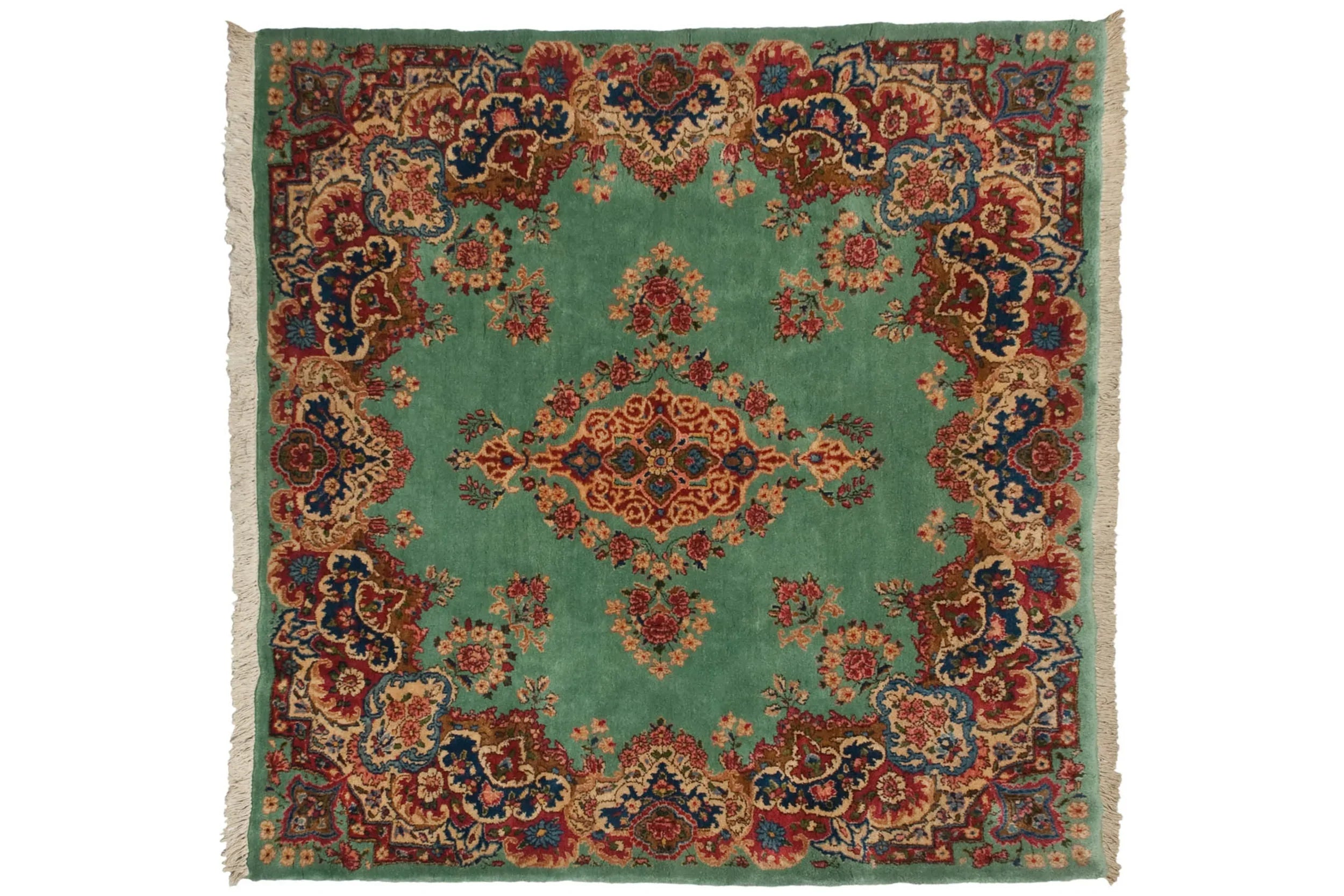 4.5x5 Vintage Kerman Square Rug
