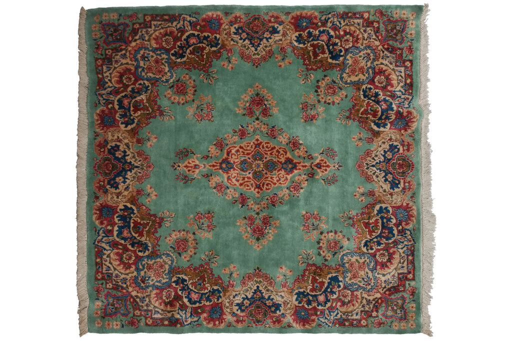 4.5x5 Vintage Kerman Square Rug